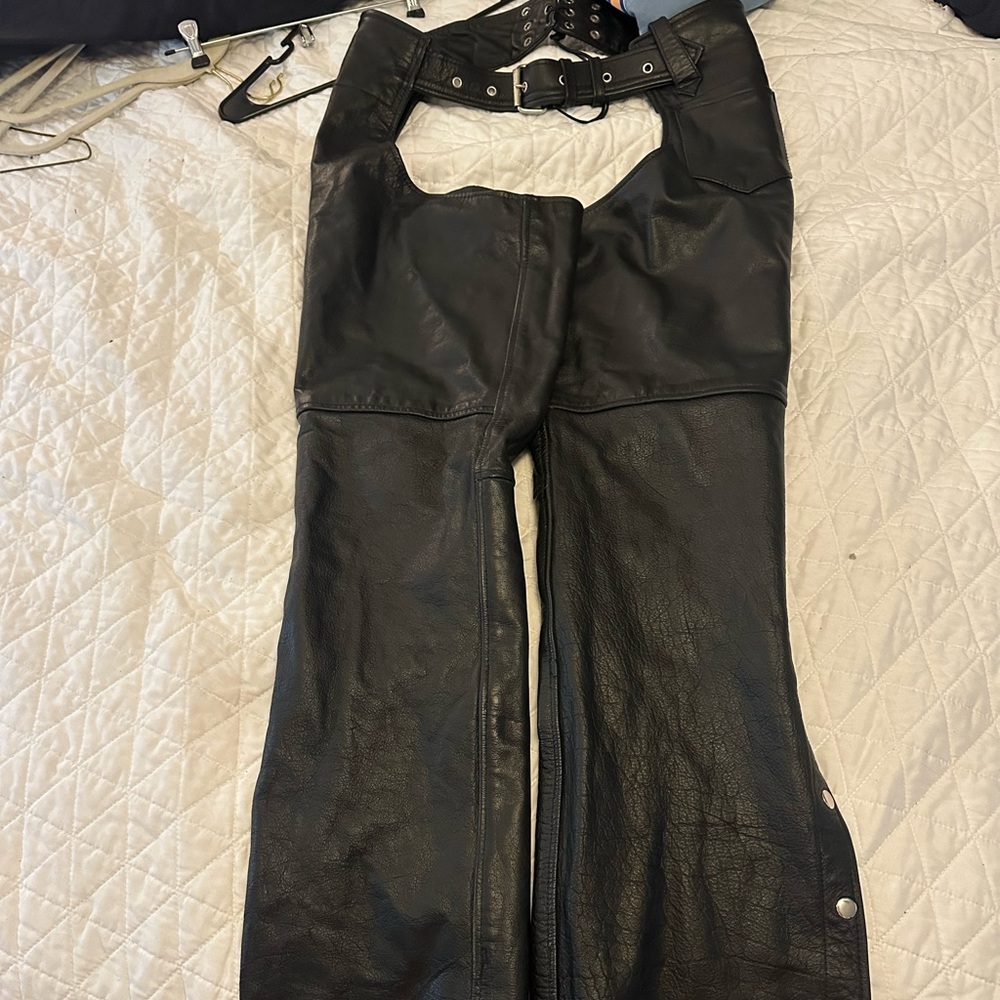 Leather Motorcycle Chaps Men’s XL